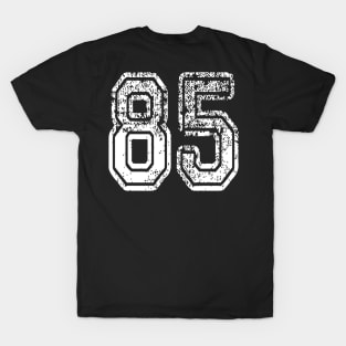 Number 85 Grungy in white T-Shirt